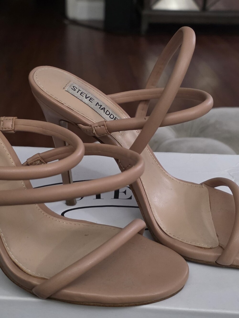 Carolena Steve Madden Nude Strappy High Heel Sandal - Picture 3 of 4